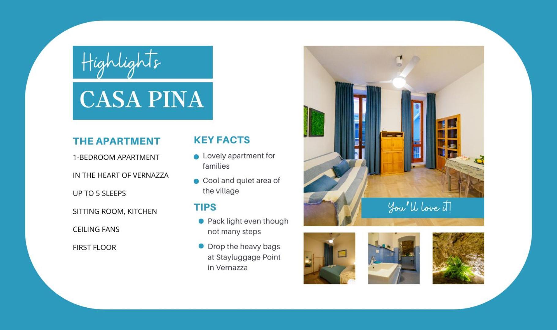Casa Pina Quiet Apartment Вернацца Экстерьер фото